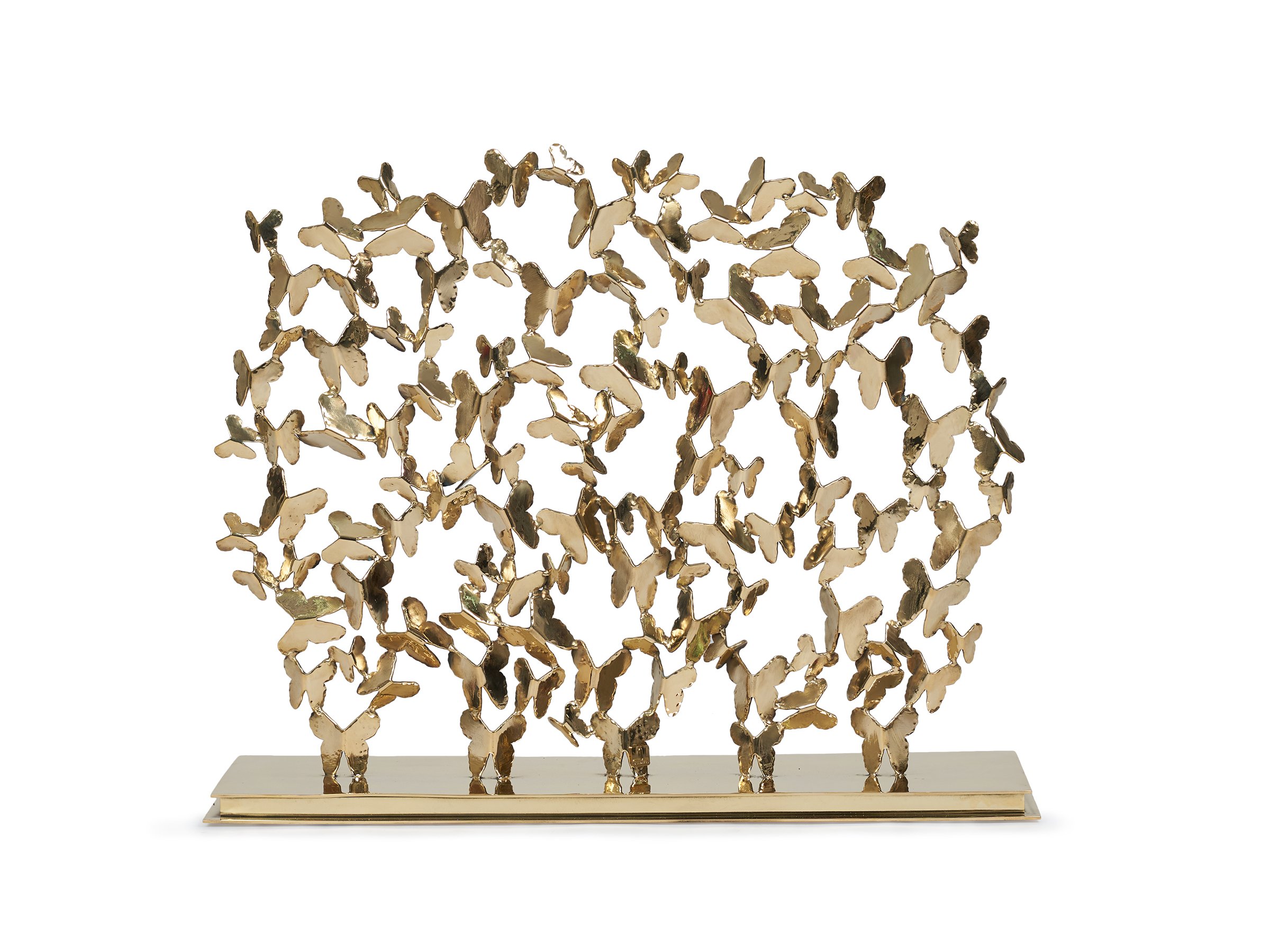 Butterfly Fire Screen – Bronze Butterflies on Starfire Glass